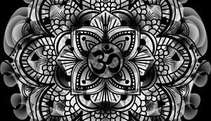 Obraz Mandala zdrowia w wersji czarno-białej