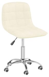 Obrotowe krzesło stołowe, kremowe, obite tkaniną