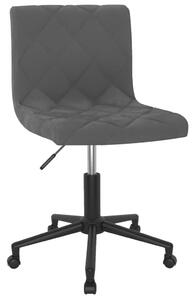 Obrotowe krzesło biurowe, ciemnoszare, obite aksamitem