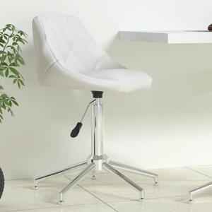 Obrotowe krzesło biurowe, białe, sztuczna skóra