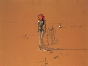 Druk artystyczny Female Figure with Head of Flowers 1937, Salvador Dalí