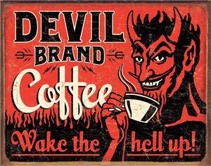 Metalowa tabliczka Devil Brand Coffee, (40 x 31.5 cm)