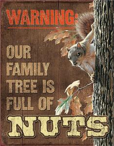 Metalowa tabliczka Family Tree - Nuts, (32 x 41 cm)