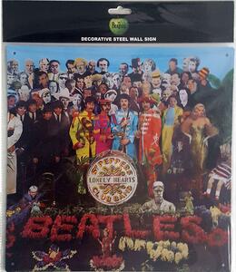 Metalowa tabliczka The Beatles - Sgt Pepper, (30 x 30 cm)