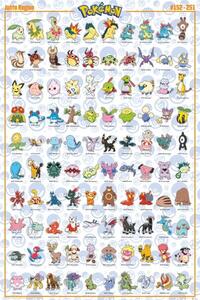 Plakat, Obraz Pokemon - Johto Pokemon, (61 x 91.5 cm)