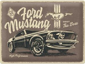 Metalowa tabliczka Ford - Mustang - 1969 - The Boss, (40 x 30 cm)