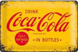 Metalowa tabliczka Coca-Cola - Logo Yellow, (30 x 20 cm)