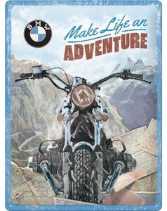 Metalowa tabliczka Bmw - Make Life an Adventure, (30 x 40 cm)
