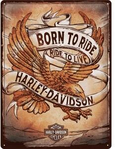 Metalowa tabliczka Harley-Davidson - Born to Ride, (30 x 40 cm)