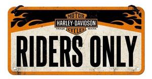 Metalowa tabliczka Harley-Davidson - Riders Only, (20 x 10 cm)