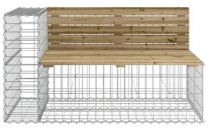 Ławka ogrodowa z gabionem, 244x71x65,5 cm, impregnowana sosna