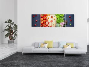 Obraz - Stół pełen warzyw (170x50 cm)