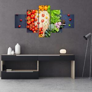 Obraz - Stół pełen warzyw (125x70 cm)