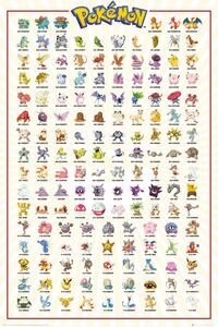 Plakat, Obraz Pokemon - Kanto 151, (61 x 91.5 cm)