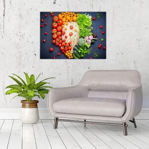 Obraz - Stół pełen warzyw (70x50 cm)