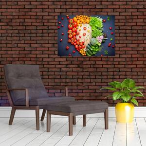 Obraz - Stół pełen warzyw (70x50 cm)