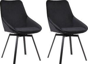 Czarne krzesła na czarnych metalowych nogach - 2 sztuki