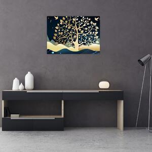 Obraz złotego drzewa (70x50 cm)