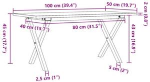 Stolik kawowy z nogami w kształcie litery x, 100x50x45 cm