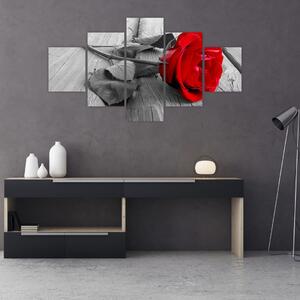 Obraz czerwonej róży (125x70 cm)