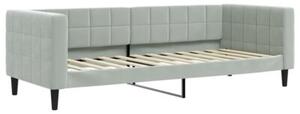 Sofa rozsuwana z materacami, jasnoszara, 80x200 cm, aksamit