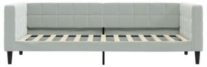Sofa rozsuwana, jasnoszara, 80x200 cm, aksamit