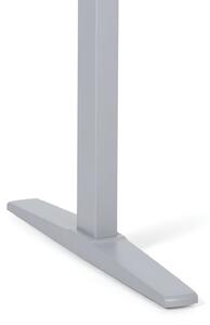Stół z regulacją wysokości, elektryczny, 675-1325 mm, ergonomiczny prawy, blat 1800x1200 mm, podstawa szara, biała
