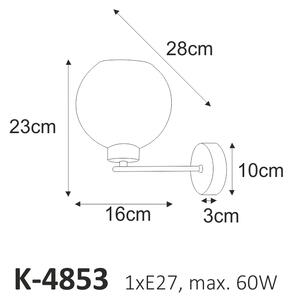 Kinkiet o klasycznym kształcie, do sypialni K-4853 z serii ALDAR
