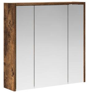 Szafka z lustrem do łazienki dąb wędzony 63,5 x 16 x 62,5 cm
