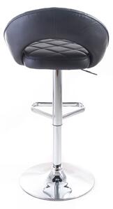 Krzesło barowe G21 Victea, skóra ekologiczna, pikowane, czarne