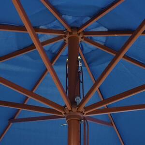 Parasol ogrodowy na drewnianym słupku, 350 cm, niebieski