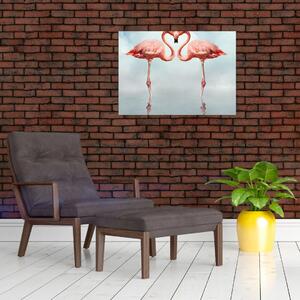 Obraz dwóch flamingów (70x50 cm)