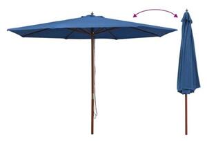 Parasol ogrodowy na drewnianym słupku, 350 cm, niebieski