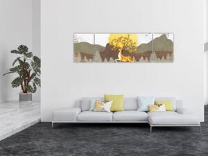 Obraz jelenia (170x50 cm)