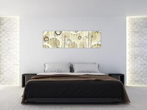 Abstrakcyjny obraz z dmuchawcami (170x50 cm)