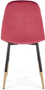 Eleganckie krzesło K379 w stylu glamour - bordowe