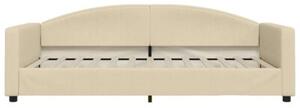 Sofa rozsuwana z szufladami, kremowa, 100x200 cm, tkanina