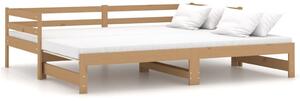 Łóżko wysuwane, drewno sosnowe, miodowy brąz, 2x(90x200) cm