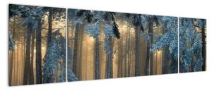 Obraz zaśnieżonego lasu (170x50 cm)