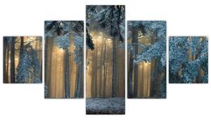 Obraz zaśnieżonego lasu (125x70 cm)