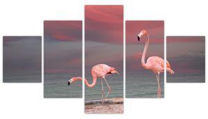 Obraz flamingów (125x70 cm)