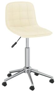 Obrotowe krzesło biurowe, kremowe, obite tkaniną
