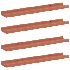 Modularna drewniana półka Ścienna czerwona 60 cm z 4 półkami