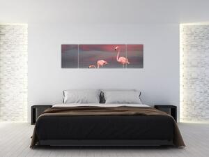 Obraz flamingów (170x50 cm)