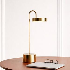 Dyberg Larsen Lampa stołowa MOOVELIGHT, możliwość ściemniania, mosiężny / złoty, salon / jadalnia, metal, design