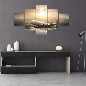 Obraz - Samolot w chmurach (125x70 cm)