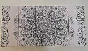 5-częściowy obraz abstrakcyjna kwiatowa Mandala w wersji czarno-białej