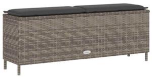 Ławka ogrodowa z poduszką szara 110x30x40,5 cm polirattan