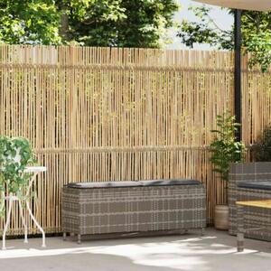 Ławka ogrodowa z poduszką szara 110x30x40,5 cm polirattan
