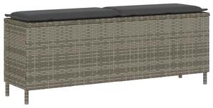 Ławka ogrodowa z poduszką szara 110x30x40,5 cm polirattan